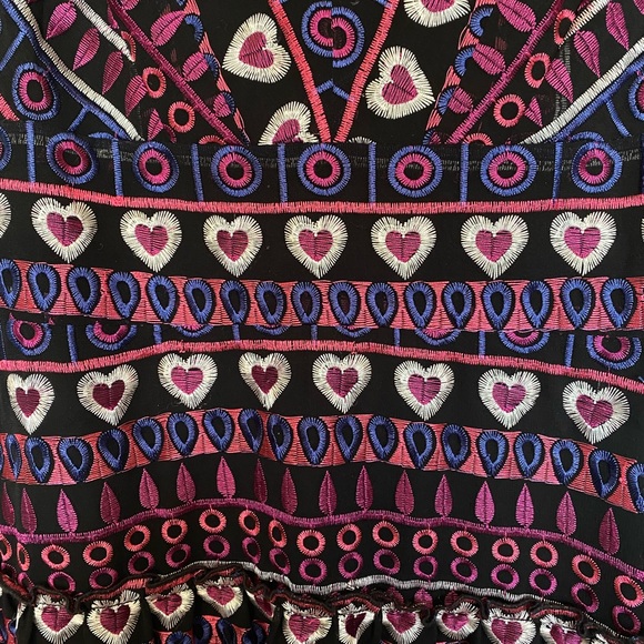 Anna Sui Embroidered Heart Dress 8 - Picture 2 of 4